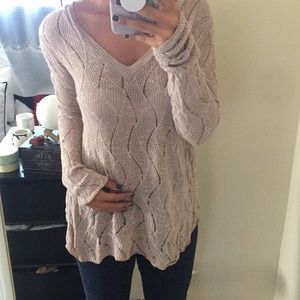Light Pink V-Neck Sweater